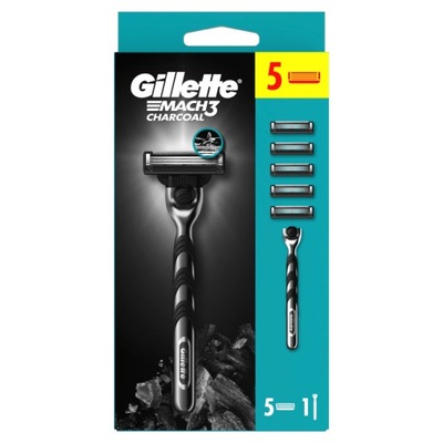 Gillette Mach3 Maszynka do golenia z 5 wymiennymi ostrzami dla mężczyzn