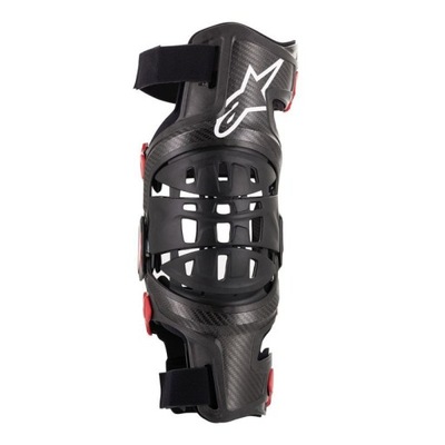 ORTEZY KOLANA BIONIC-10 CARBON, ALPINESTARS (CZARNY/CZERWONY, IZQUIERDA KOLANO, EN  