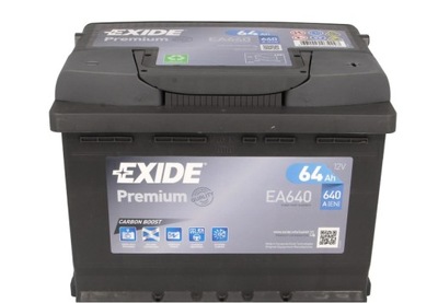 АКУМУЛЯТОР ПАСАЖИР EA640 EXIDE 12V 64AH/640A