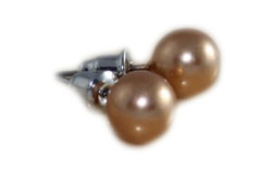 -MARGUT- Kolczyki perły kulki 10 mm beżowe