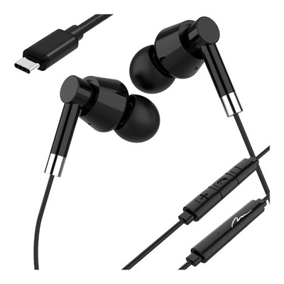 SŁUCHAWKI DOUSZNE USB-C Media-Tech z mikrofonem do smartfona czarne