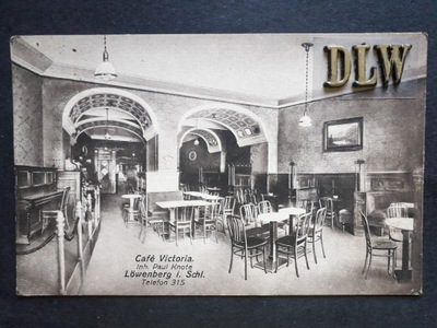 LWÓWEK ŚLĄSKI Lowenberg wnętrze kawiarni 1925r