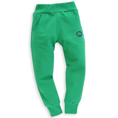 Spodnie dresowe dla chłopca ze ściągaczami zielone 98