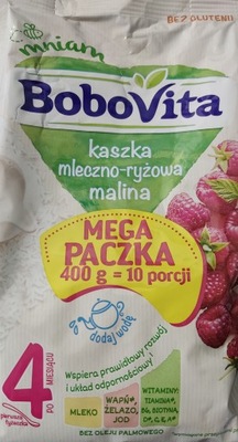 BoboVita Kaszka mleczna - ryżowa malina 400g