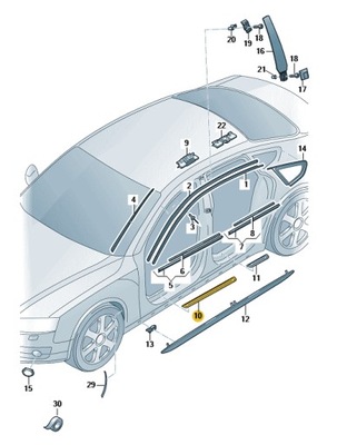 НАКЛАДКА ПОРОГА Z NAPISEM S7 ПЕРЕД ПРАВОЕ AUDI S7 C7