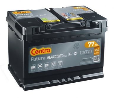 BATERÍA CENTRA FUTURA 77AH 760A 12V P+ CARBÓN BOOST CA770 PRODU. 11/23R  