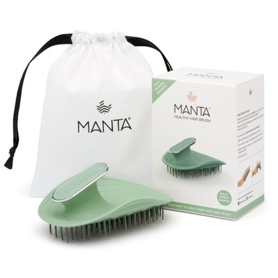 Szczotka do włosów Manta Healthy Hair Brush zielona