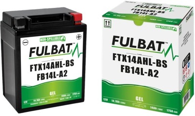 BATERÍA FULBAT YTX14AHL-BS (12N14-3A) (ZELOWY, BEZOBSLUGOWY)  