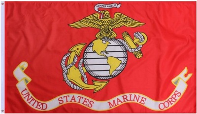 Flaga Emblemat USMC - 1 - (90x150) - Czerwony