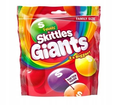 Skittles Fruits Giants 3x Bigger Draże Owocowe 141