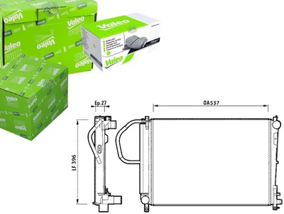 Valeo радиатор chrysler voyager 2,5/2,8cdd 00- фото №1