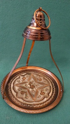 Pięknie zdobiona marokańska taca z uchwytem