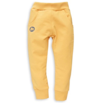Spodnie do przedszkola dresowe Mrofi żółte 98