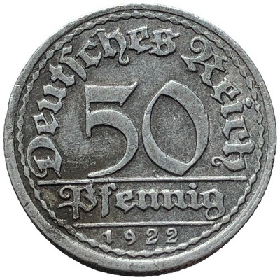 83479. Niemcy - 50 fenigów - 1922r. - F