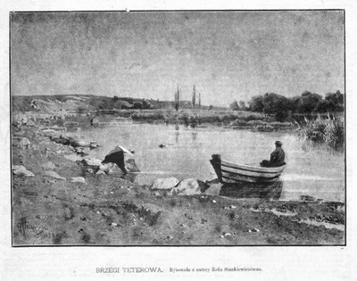 druk 1890 Teterew - rzeka Ukraina Wołyń / Brzegi