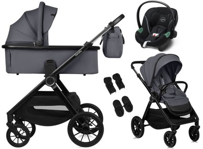 WÓZEK LIONELO LAYLA CYBEX ATON S2 ADAPTERY 3w1 TORBA GREY STONE