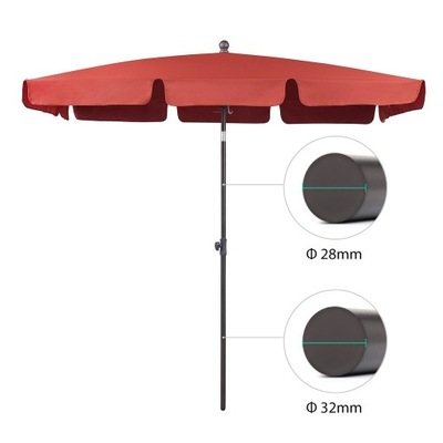 Sekey parasol ogrodowy 200x125cm terakota