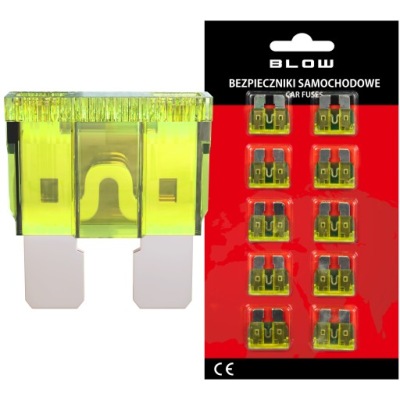 10 sztuk запобіжники автомобільні płytkowe uni unival blister 20a жовті фото №1