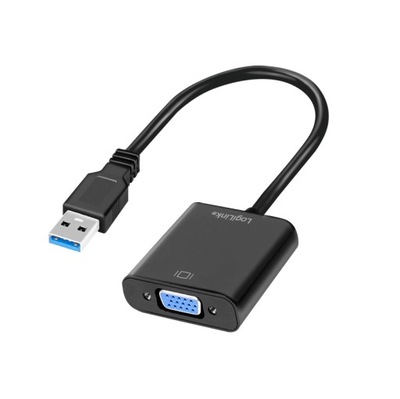 Adapter USB na VGA,USB 3.0 1080p/60 Hz, Full HD czarny, 0,15 m Logilink