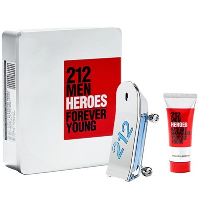 HERRERA 212 MEN HEROES FOREVER YOUNG EDT WODA TOALET 90 ML + SHOWER GEL