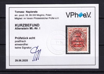 OLSZTYN Mi I ** (Fi VI) atest