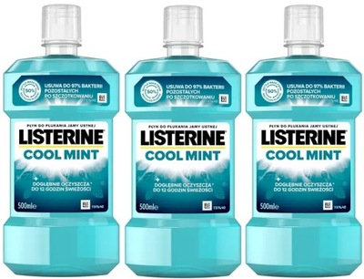 3 x Płyn do płukania ust LISTERINE COOL MINT 500ml