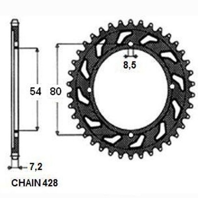 ЗУБЧАТКА NAPĘDZANA ЗАД MOTO. SUNSTAR 1-2117-45