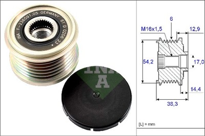 INA RUEDA POLEA ALTERNADOR DS DS 3 DS 4 VOLVO V70 3 CITROEN  