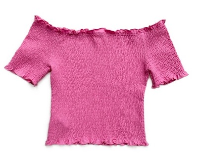 Bluzka Top Różowa H&M Róż S 36 Odkryte Ramiona Hiszpanka