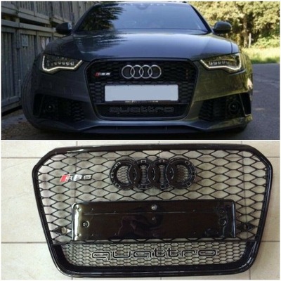RADIATOR GRILLE GRILLE AUDI A6 12-15 PATTERN RS6 BLACK QUATTRO  