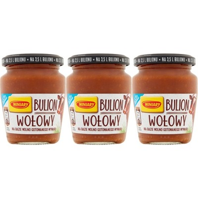 Winiary Pasteryzowany bulion wołowy słoik 3x 160g