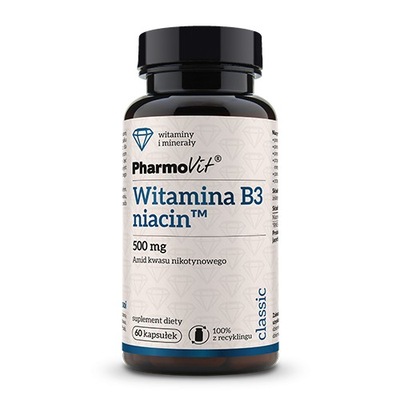 PHARMOVIT Witamina B3 500 mg niacyna 60 kapsułek