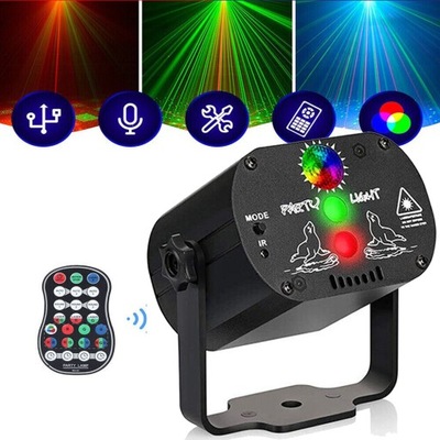 PROJEKTOR LASEROWY ŚWIATŁO SCENICZNE LED RGB DJ OŚWIETLENIE DYSKOTEKOWE