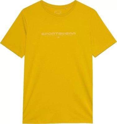 T-shirt męski 4FWSS24TTSHM1156 - żółty XXL