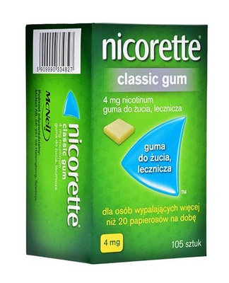 NICORETTE gumy na rzucenie palenia 4mg, 105 szt.