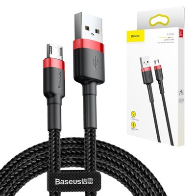 KABEL USB MICRO-USB 1,5A BASEUS CZERWONO-CZARNY 2M