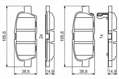 BOSCH КОЛОДКИ ТОРМОЗНЫЕ ЗАД INFINITI EX G M Q50 Q60 Q70 QX50 I NISSAN