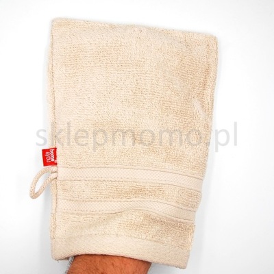 MYJKA KĄPIELOWA frotte rękawica ręcznik 15x20cm BEŻOWY