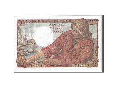 Banknot, Francja, 20 Francs, Pêcheur, 1948, UNC(63