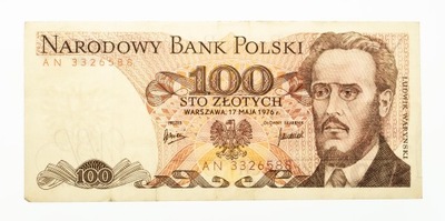 100 ZŁOTYCH 17.05.1976, seria AN st.4+