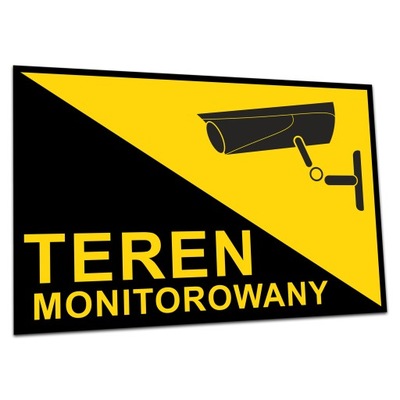 TABLICZKA TEREN MONITOROWANY obiekt monitorowany PVC CCTV MONITORING