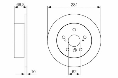 BOSCH DISCOS DE FRENADO 2SZT. PARTE TRASERA LEXUS ES TOYOTA CAMRY 2.4 2.5 3.5  