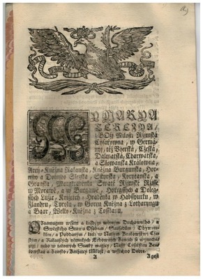Austria 1759 Maria Teresa patent dokument czeski
