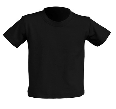 Koszulka dziecięca czarna 100% baw JHK 7-8 lat