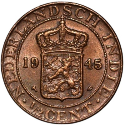 Holenderskie Indie Wschodnie 1/2 centa 1945