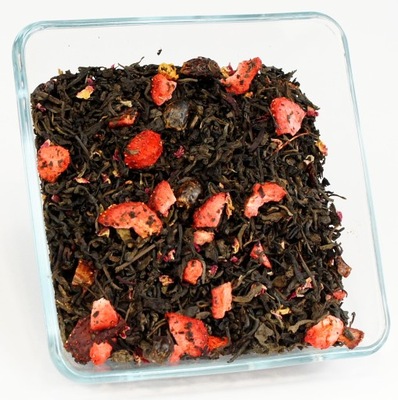 Herbata czerwon PU ERH z TRUSKAWKAMI 100g ODCHUDZA