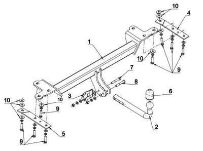 AUTO BARRA DE REMOLQUE GANCHO DE REMOLQUE SUZUKI VITARA2 II 5D 2005-2015  