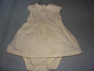 Sukienka bawełniana z body w kropki 12-18m Matalan