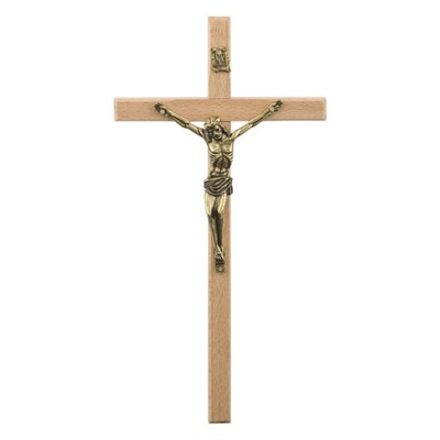 Krzyż na ścianę krzyż wiszący drewniany jasny 21,5
