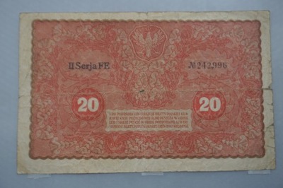 BANKNOT 20 MAREK POLSKICH 1919 FE 242996